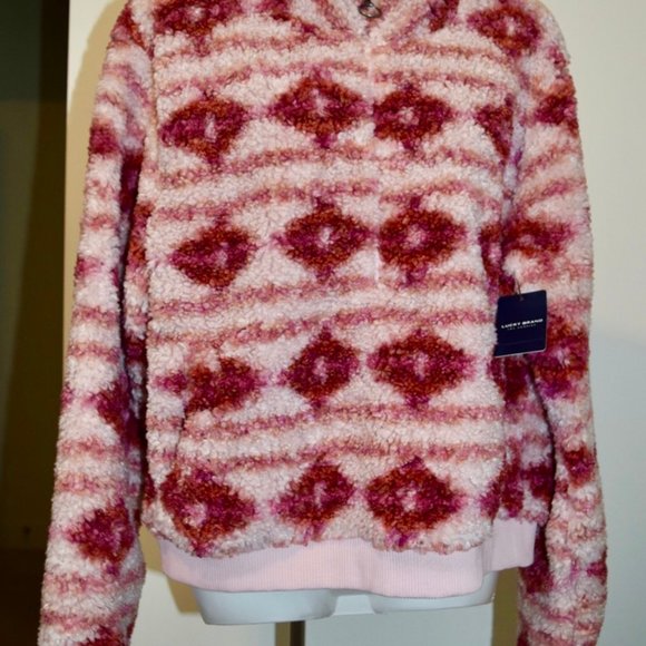 LUCKY BRAND Sherpa Half Zip Pull Over S  NWT - Picture 3 of 9